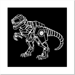 Robot dinosaur sketch drawing design Posters and Art